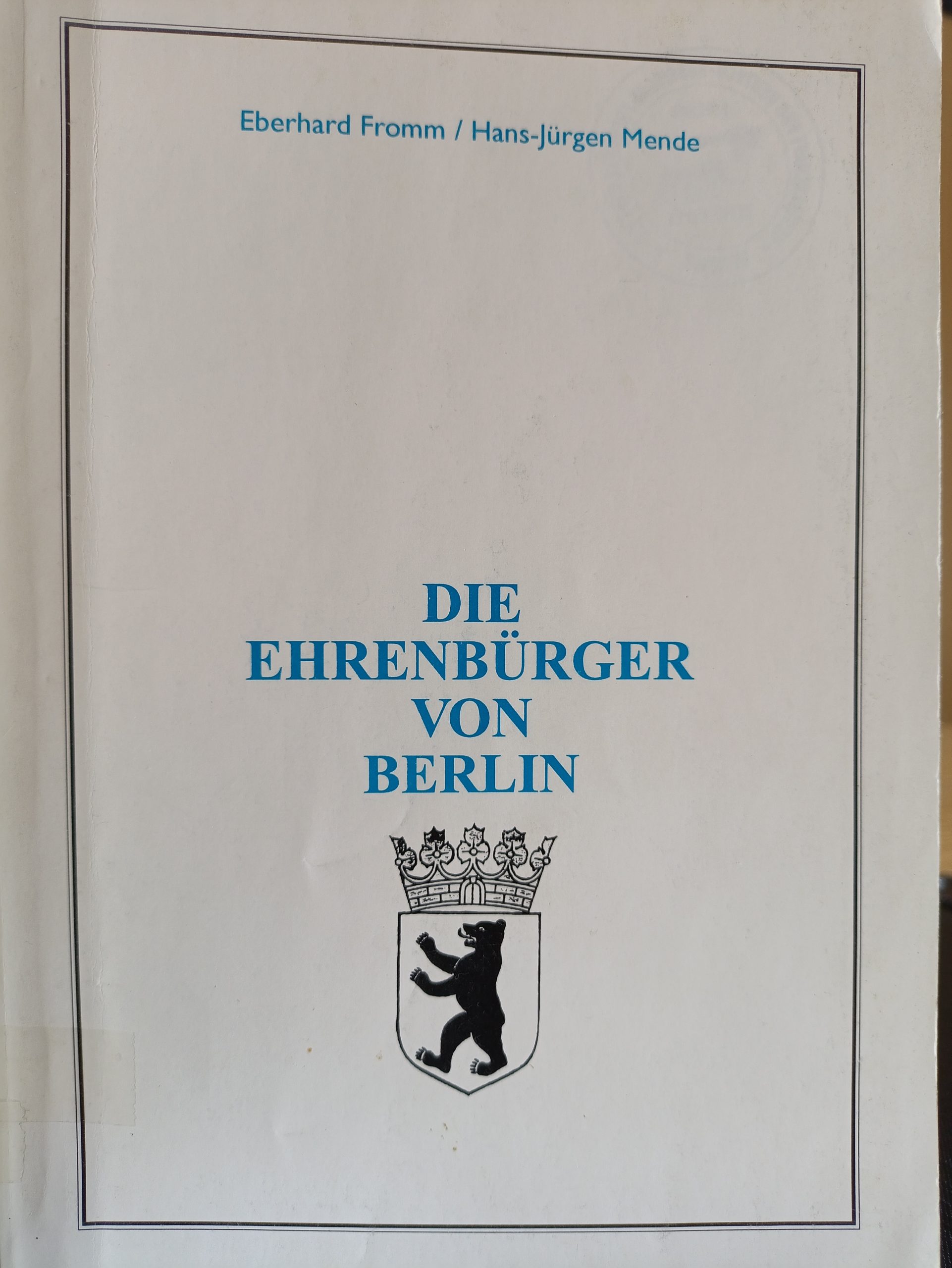 Die Ehrenbürger Von Berlin